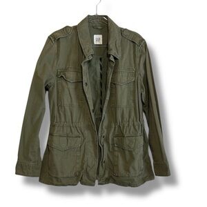 GAP Jacket Army Green Khaki Olive Utility Military Style Womens Size Small